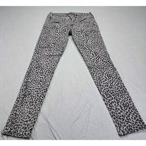 Guess Women's Originals Leopard Print Zip Up Skinny Jeans High Rise Size 27